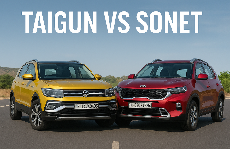 Volkswagen Taigun AT vs Kia Sonet T AT – Performance, Features, Price & Safety Comparison